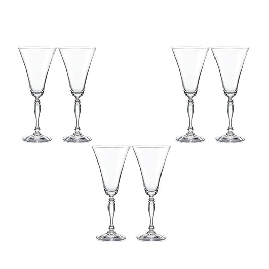 Bohemia Crystal - Flute Glass Set 6 Pcs