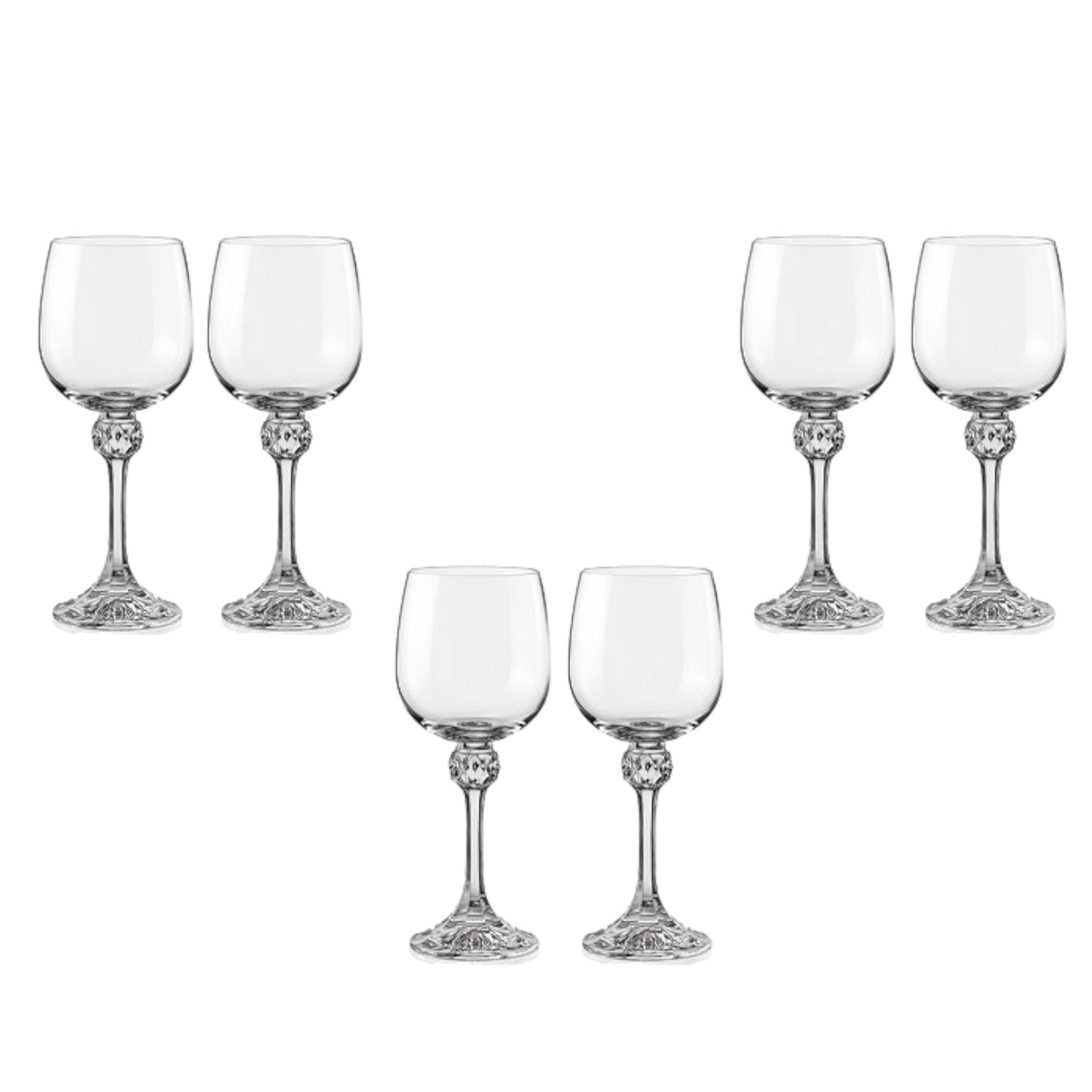 Bohemia Crystal - Goblet Glass Set 6 Pcs