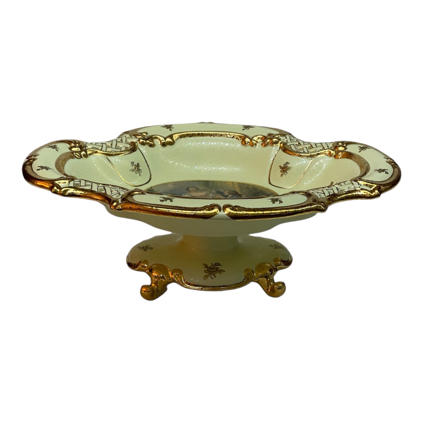 BC Limoge - Plate With Base - Romeo&Juliet - Beige&Gold - 16x47 cm