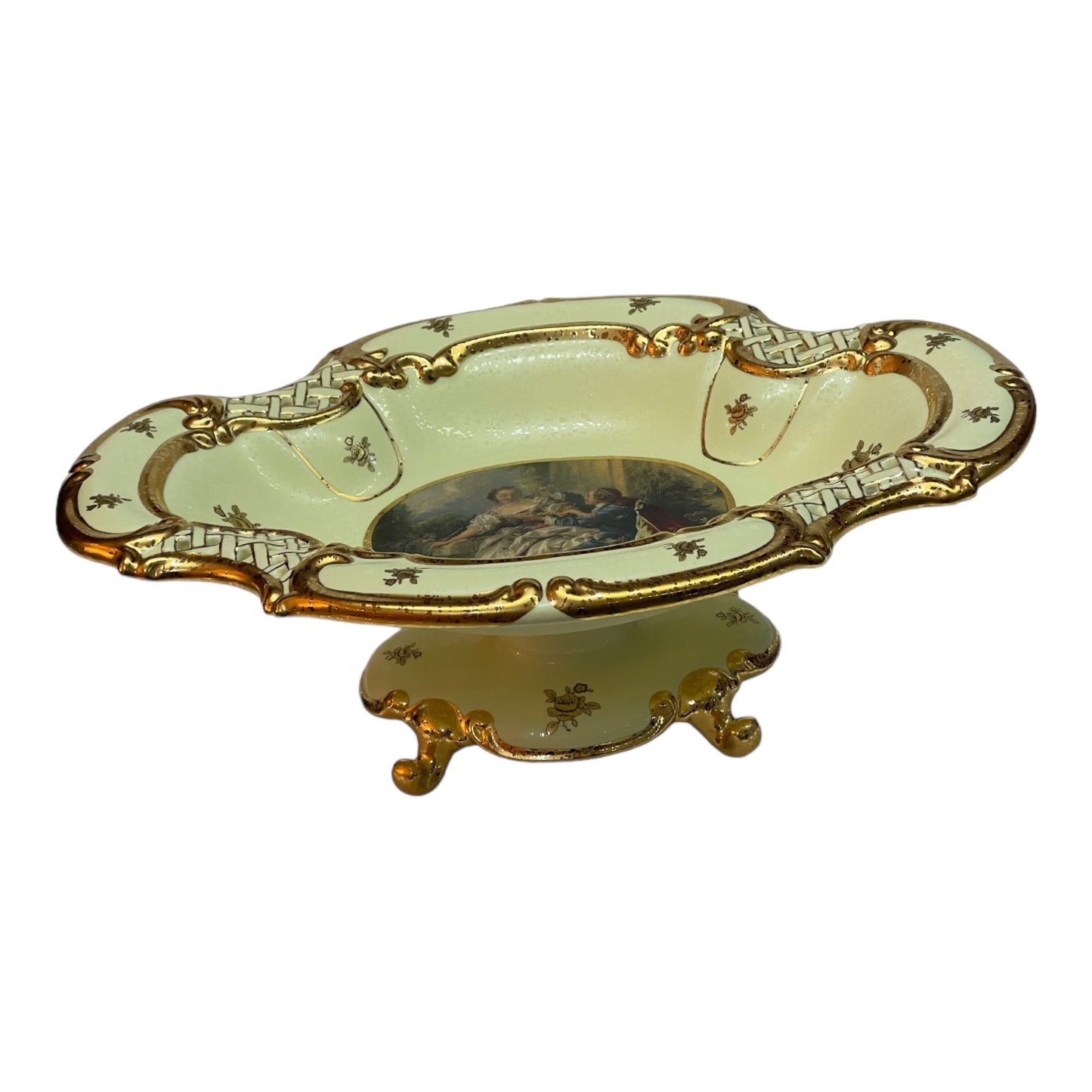 BC Limoge - Plate With Base - Romeo&Juliet - Beige&Gold - 16x47 cm