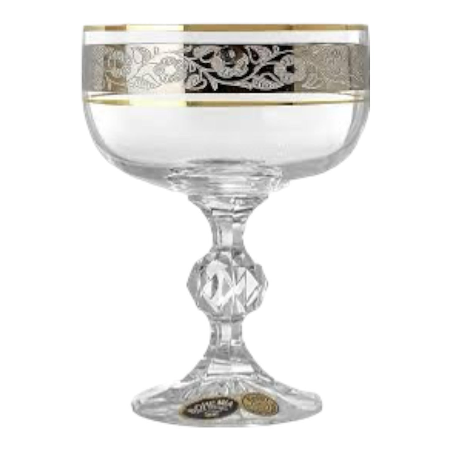 Bohemia Crystal - Cocktail Glass Set 6 Pcs - Silver&Gold