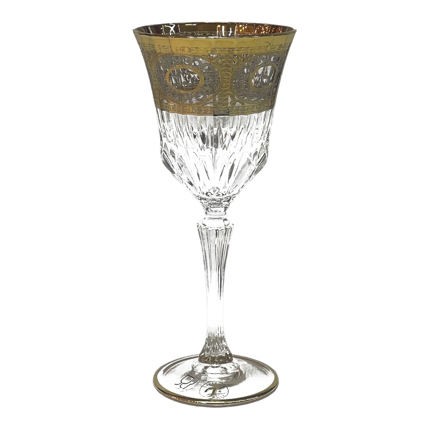 Italian Crystal - Goblet Glass Set 6 Pcs - Gold&Silver