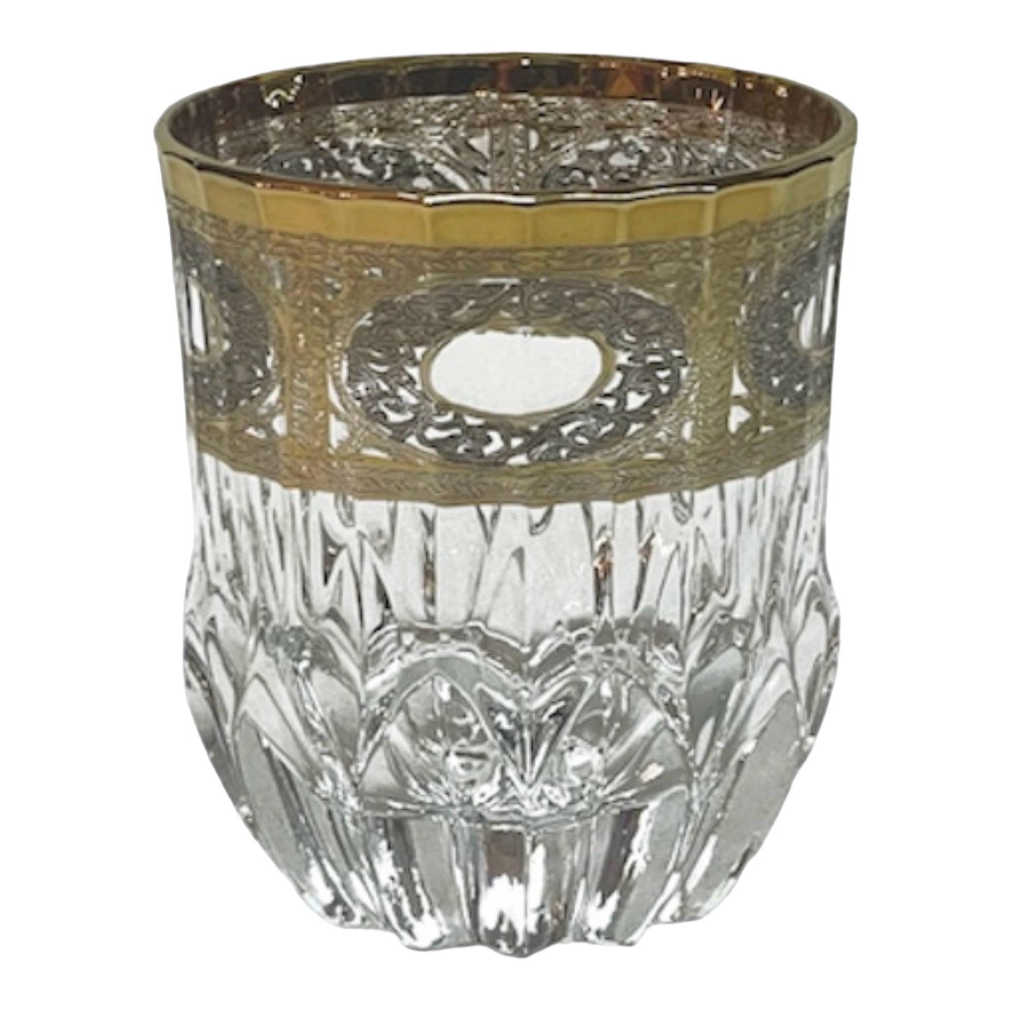 Italian Crystal - Tumbler Glass Set 6 Pcs - Gold&Silver