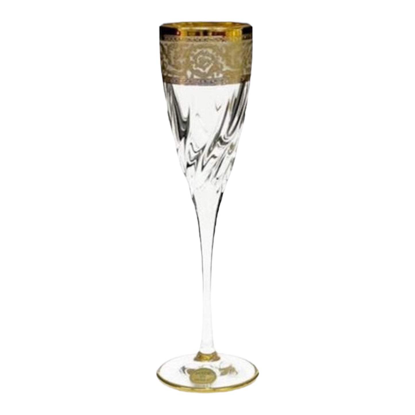 Italian Crystal - Flute Glass Set 6 Pcs - Gold