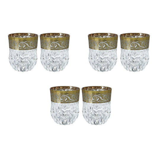 Italian Crystal - Tumbler Glass Set 6 Pcs - Gold