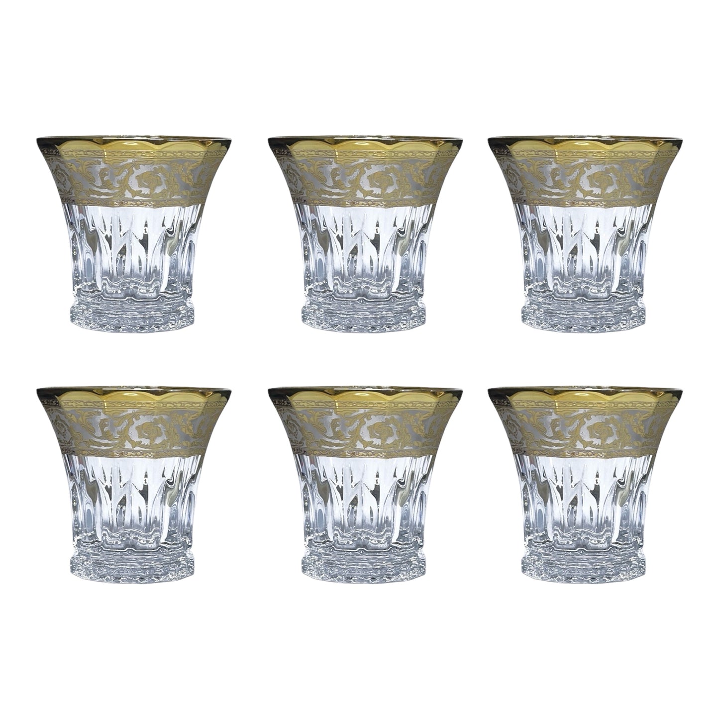 Italian Crystal - Tumbler Glass Set 6 Pcs - Gold