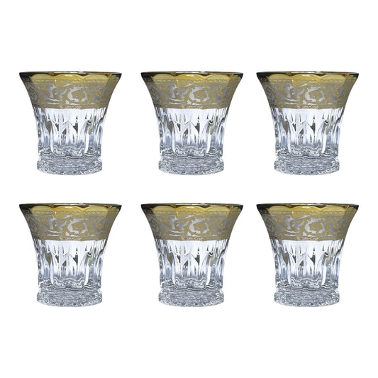 Italian Crystal - Tumbler Glass Set 6 Pcs - Gold