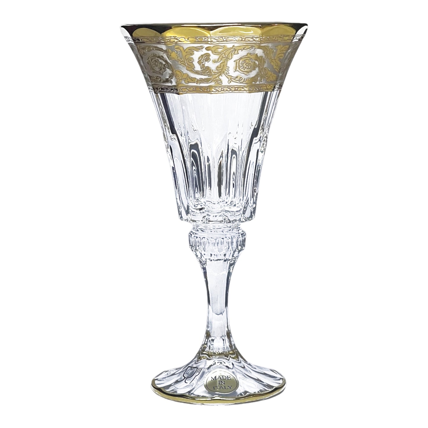 Italian Crystal - Goblet Glass Set 6 Pcs - Gold