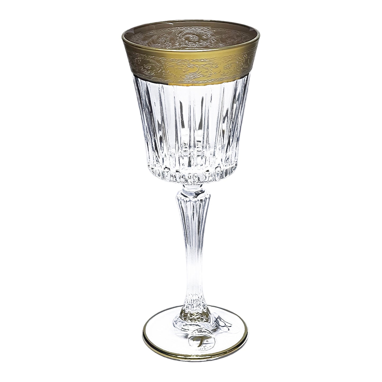 Italian Crystal - Goblet Glass Set 6 Pcs - Gold Matte