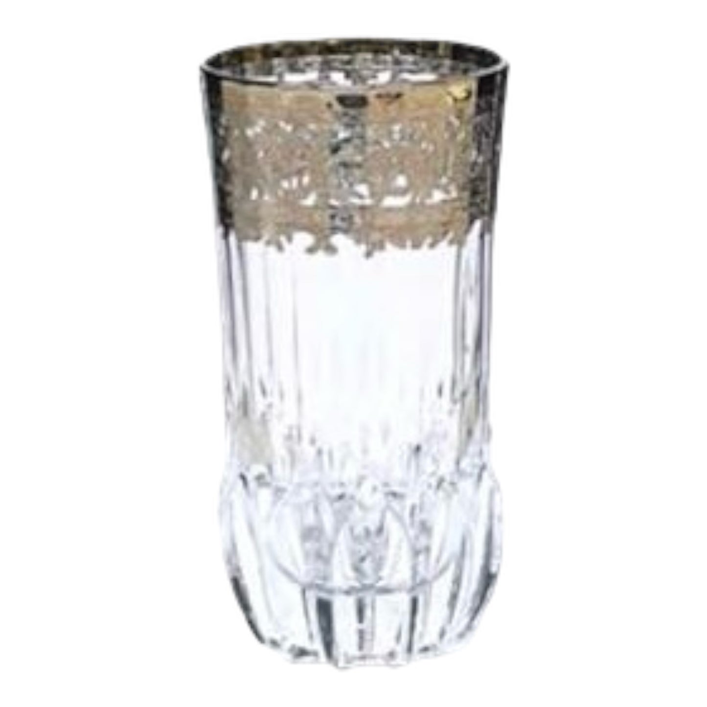 Italian Crystal - Highball Glass Set 6 Pcs - Silver