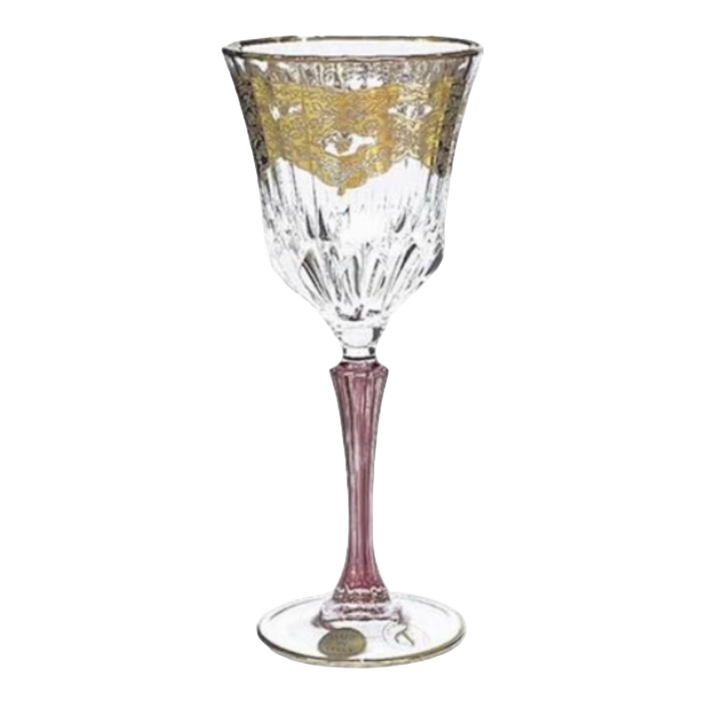 Italian Crystal - Goblet Glass Set 6 Pcs - Rose&Gold