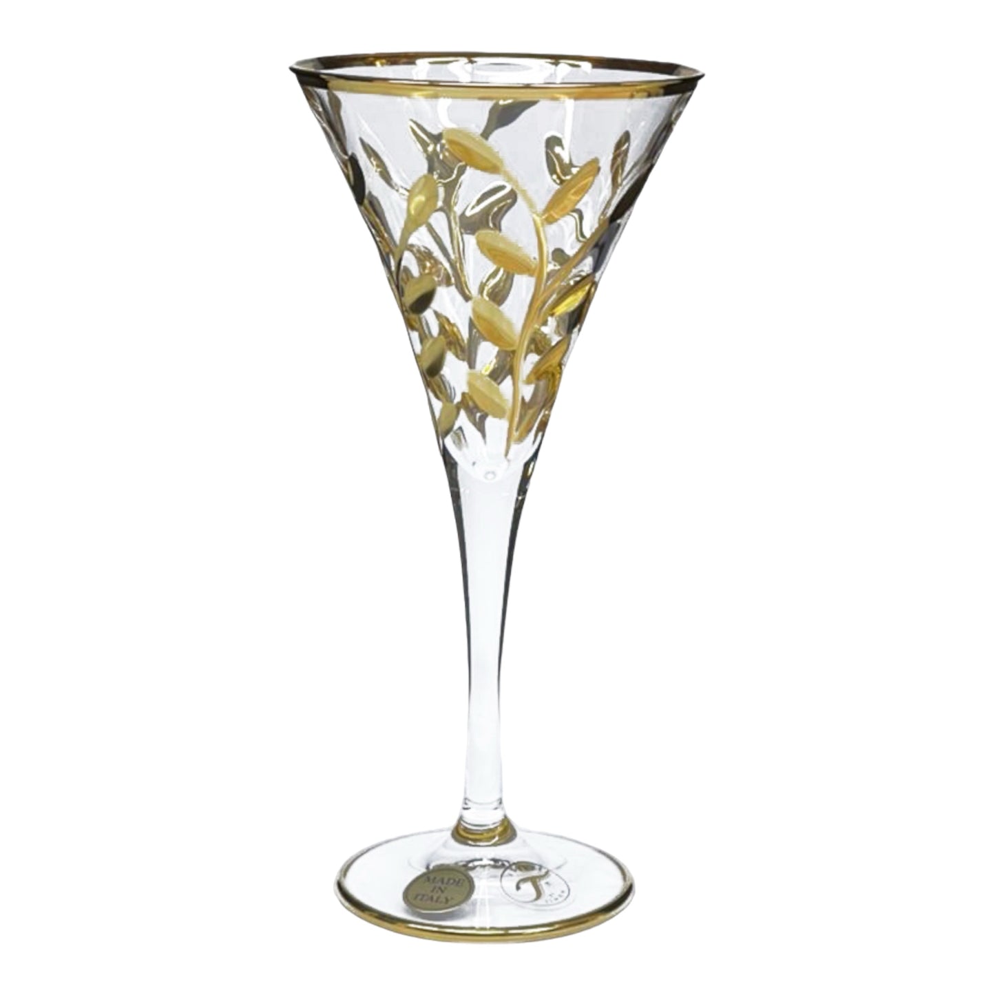 Italian Crystal - Goblet Glass Set 6 Pcs - Gold