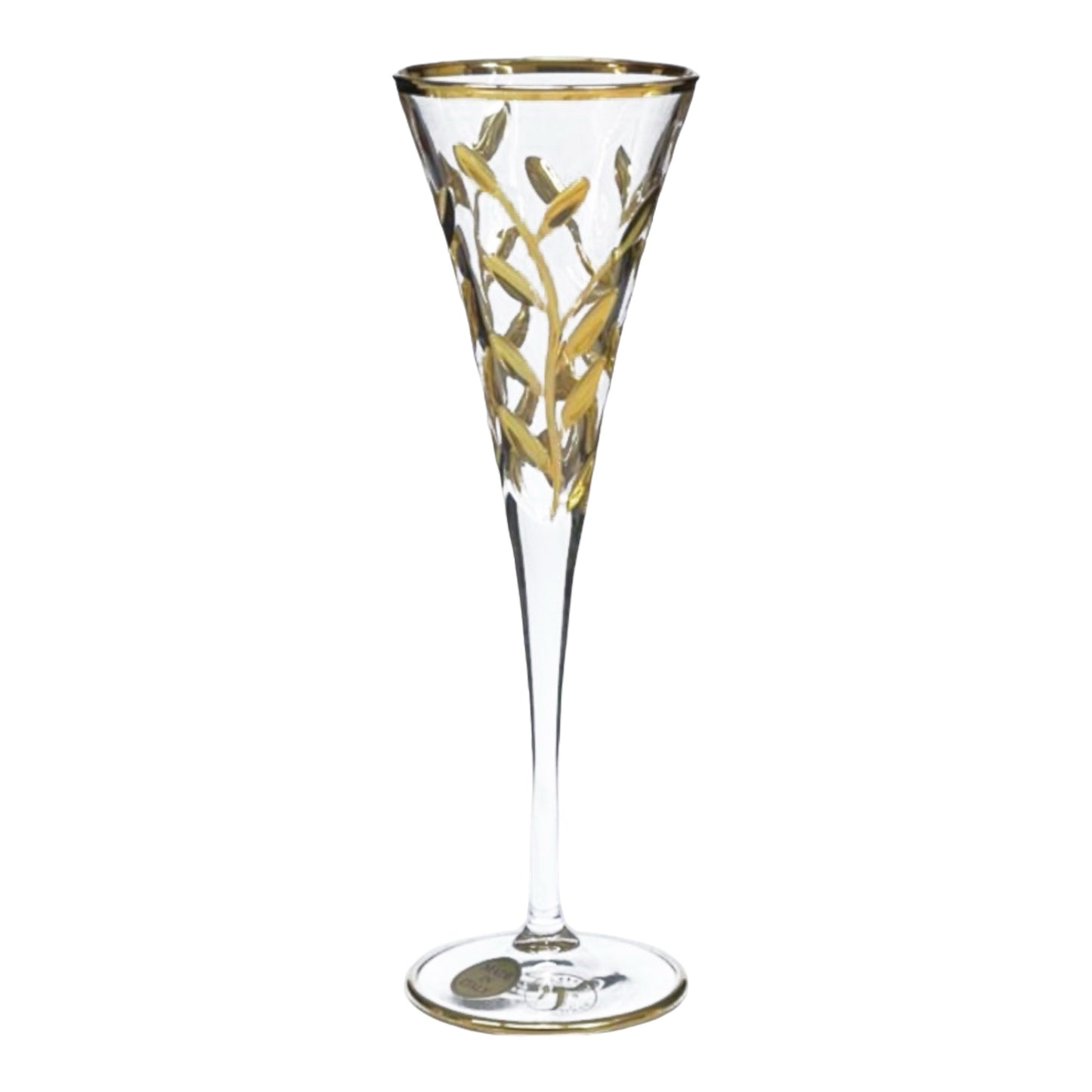 Italian Crystal - Flute Glass Set 6 Pcs - Gold