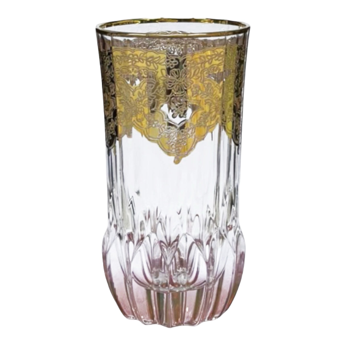 Italian Crystal - Highball Glass Set 6 Pcs - Rose&Gold