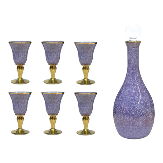 Italian Crystal Set 7 Pcs - Purple&Gold