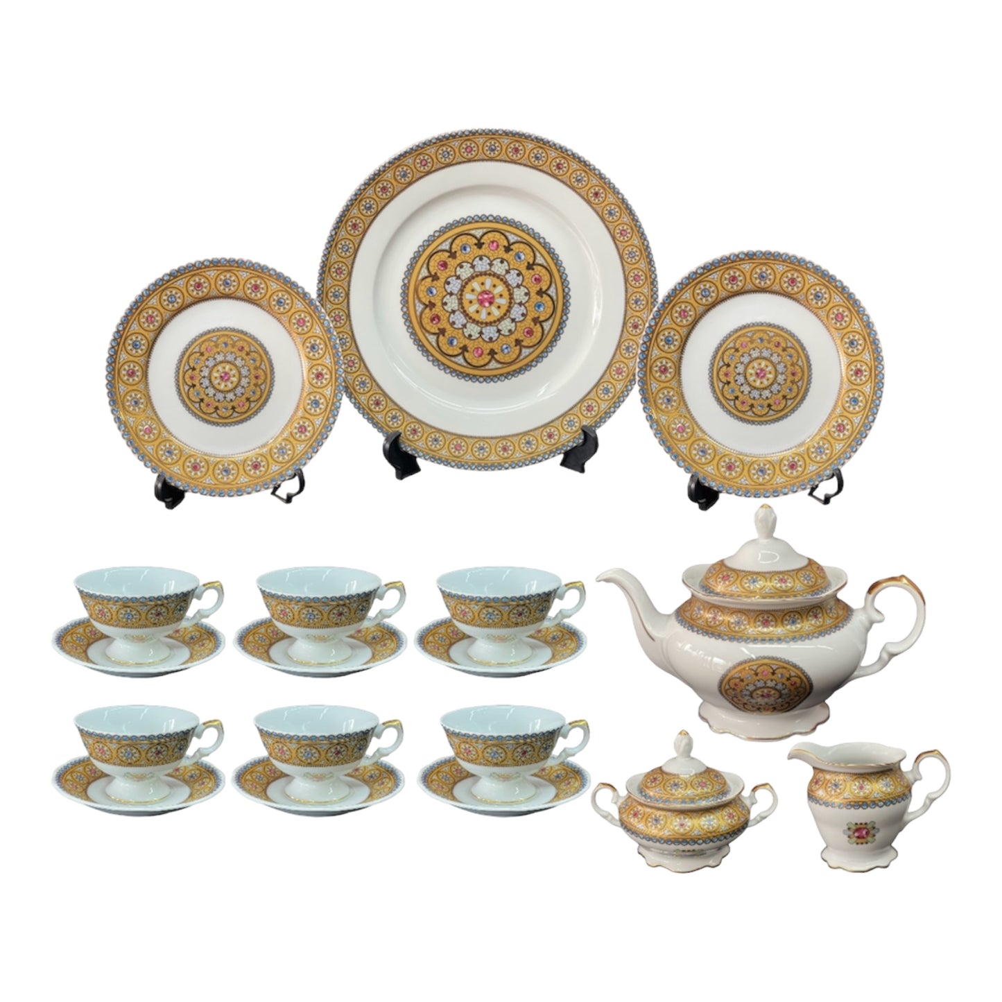 Tea Set 24  Pcs - Limoge - Gold&White