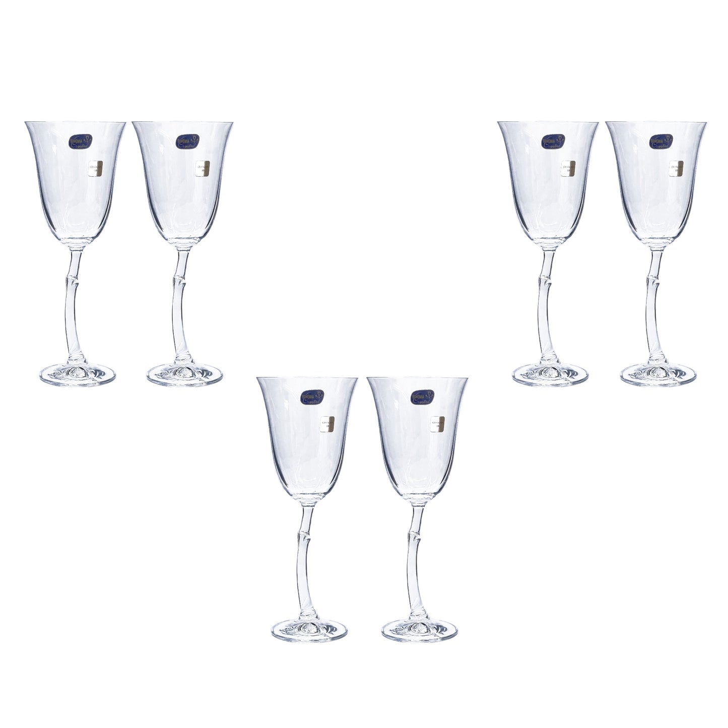 Bohemia Crystal -  Goblet Glass Set 6 Pcs