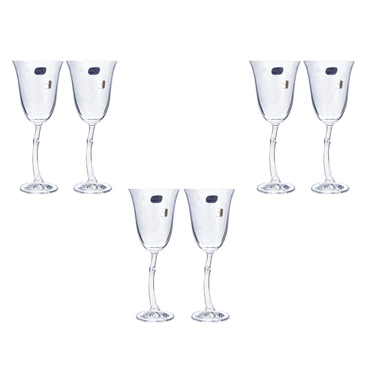 Bohemia Crystal -  Goblet Glass Set 6 Pcs