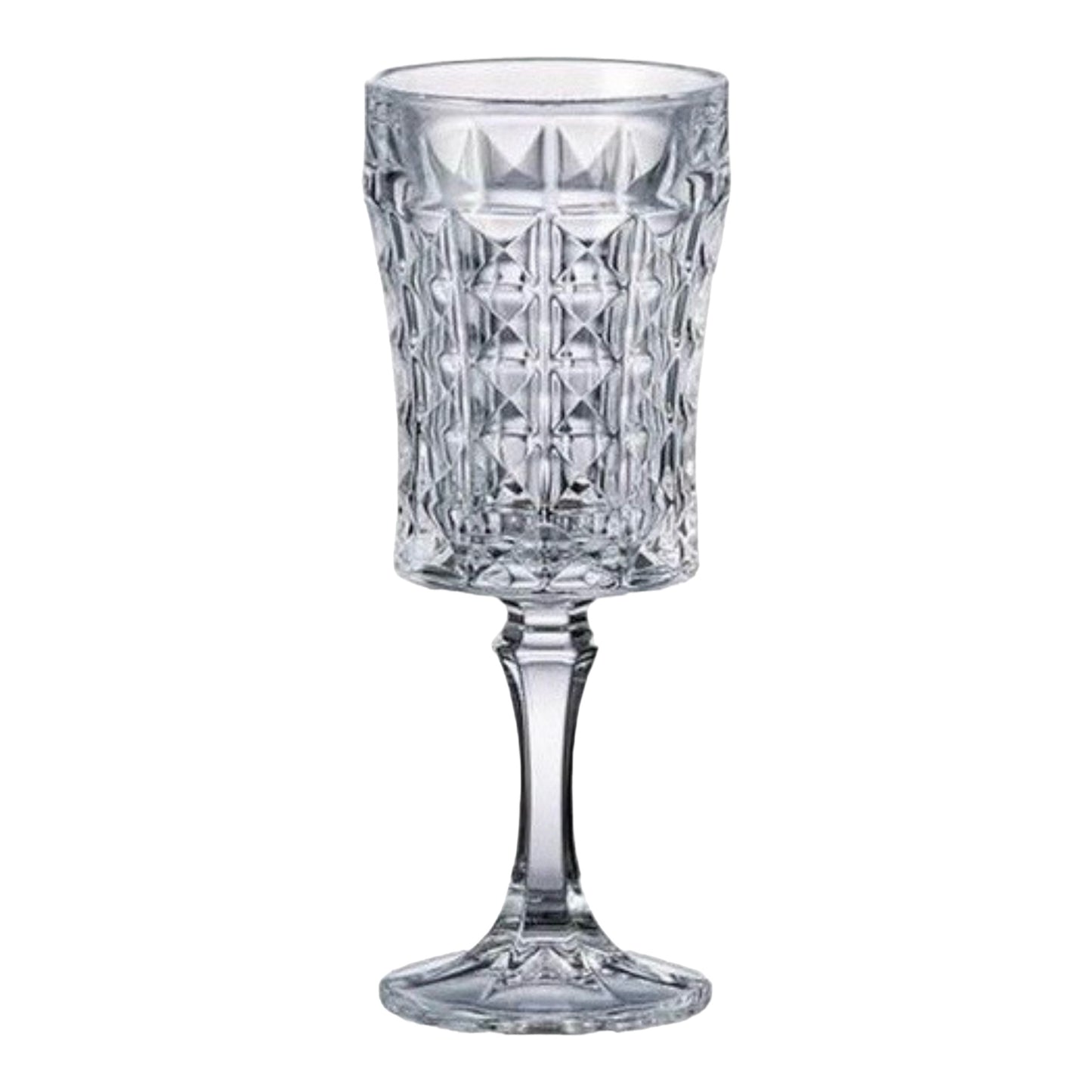 Bohemia Crystal - Diamond Goblet Glass Set 6 Pcs