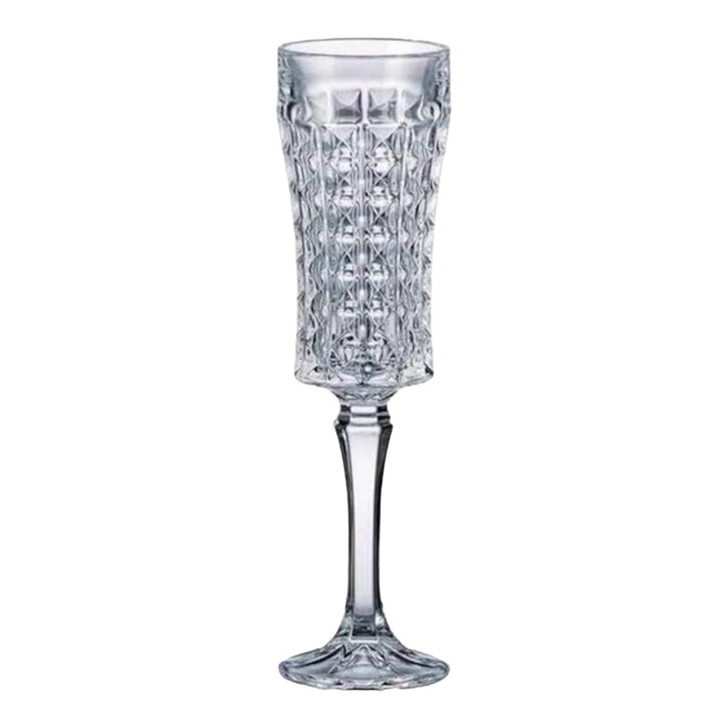 Bohemia Crystal - Diamond Flute Glass Set 6 Pcs