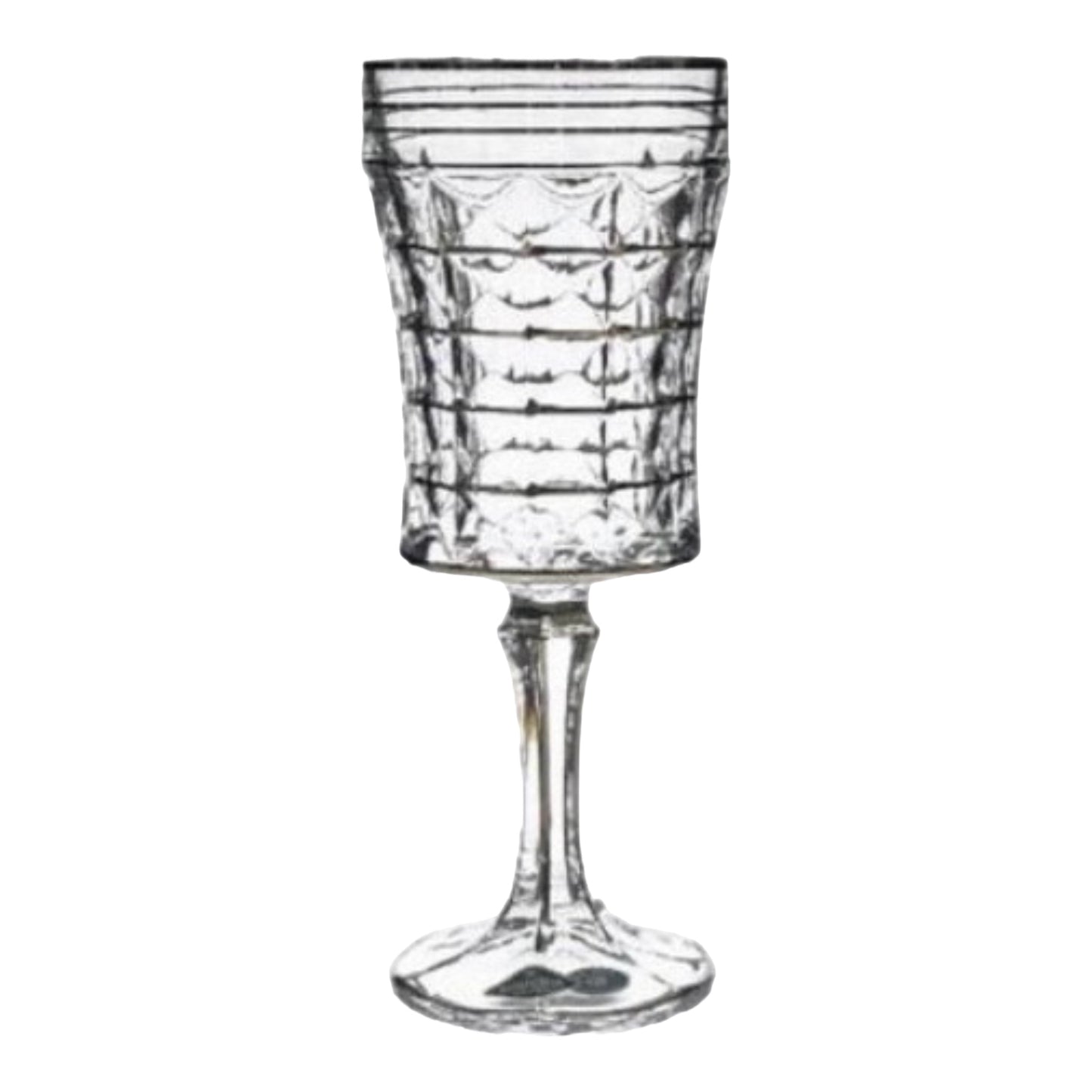 Bohemia Crystal - Diamond Goblet Glass Set 6 Pcs - Silver