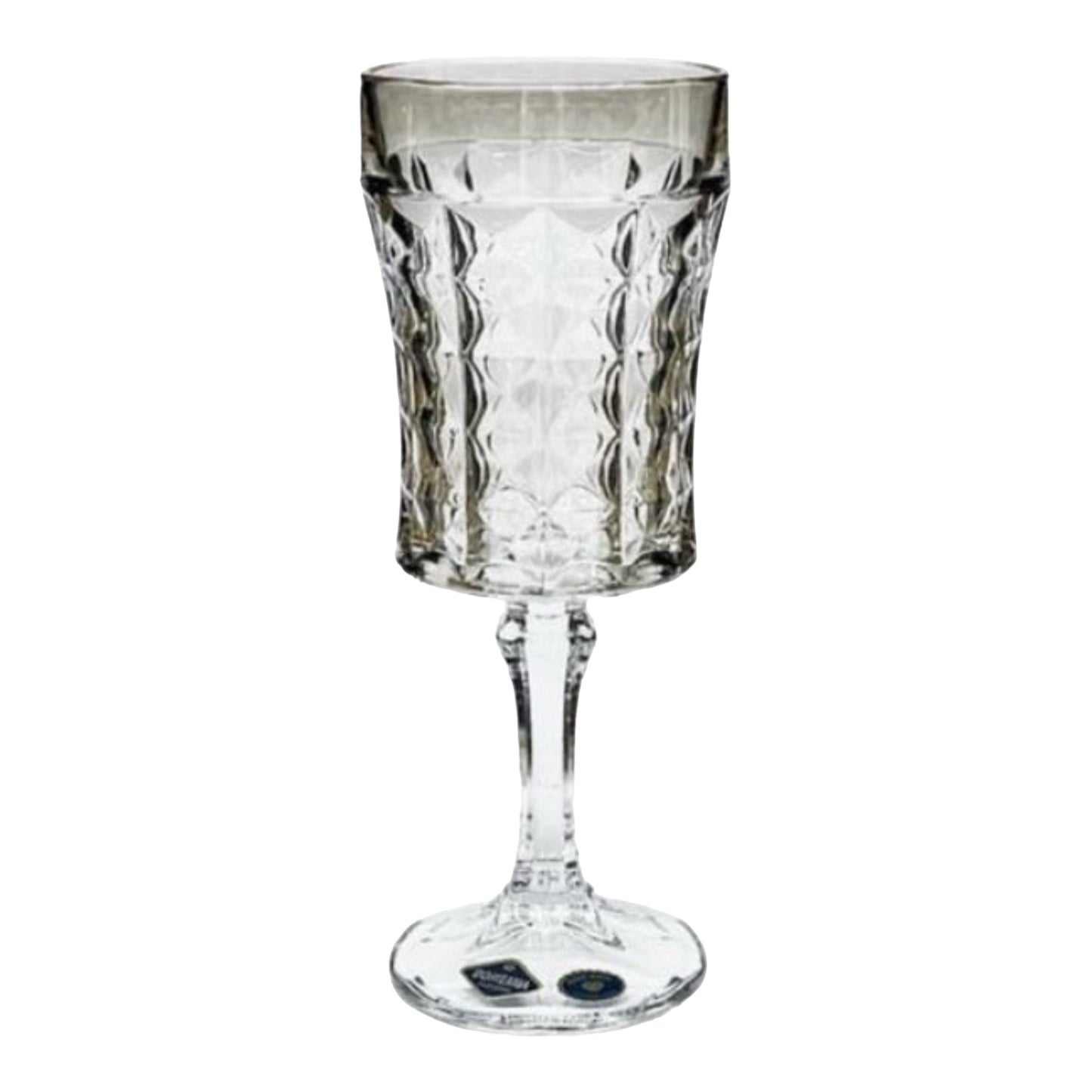 Bohemia Crystal - Diamond Goblet Glass Set 6 Pcs - Gold