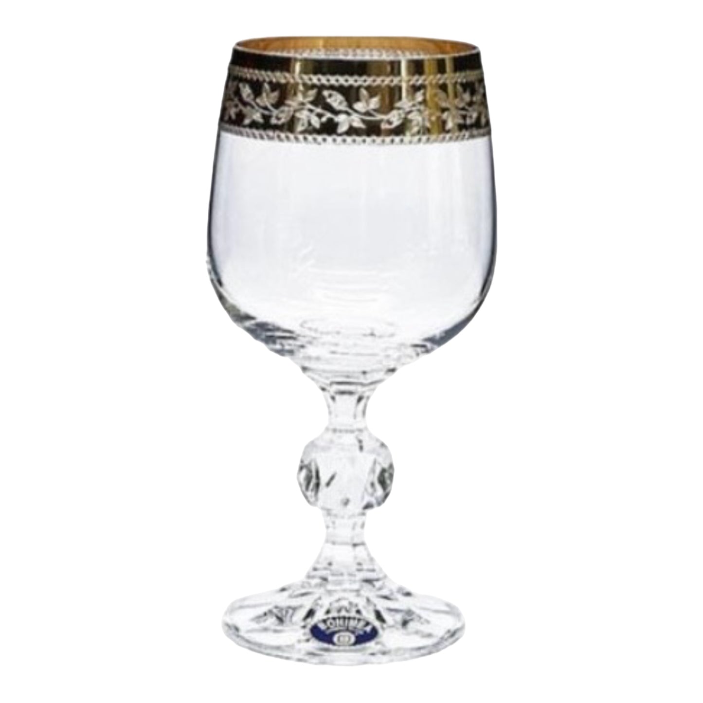 Bohemia Crystal - Goblet Glass Set 6 Pcs - Gold