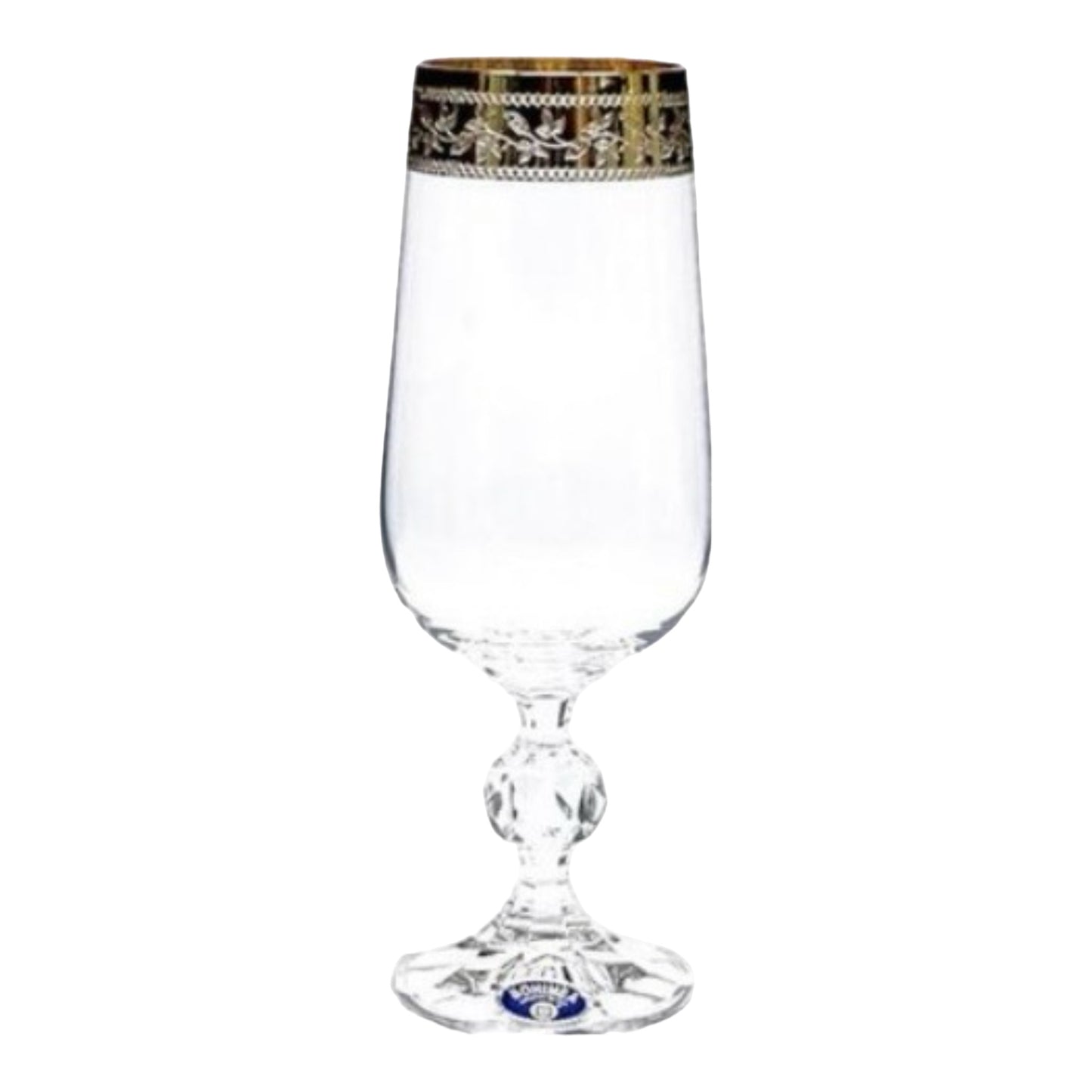 Bohemia Crystal - Flute Glass Set 6 Pcs - Gold