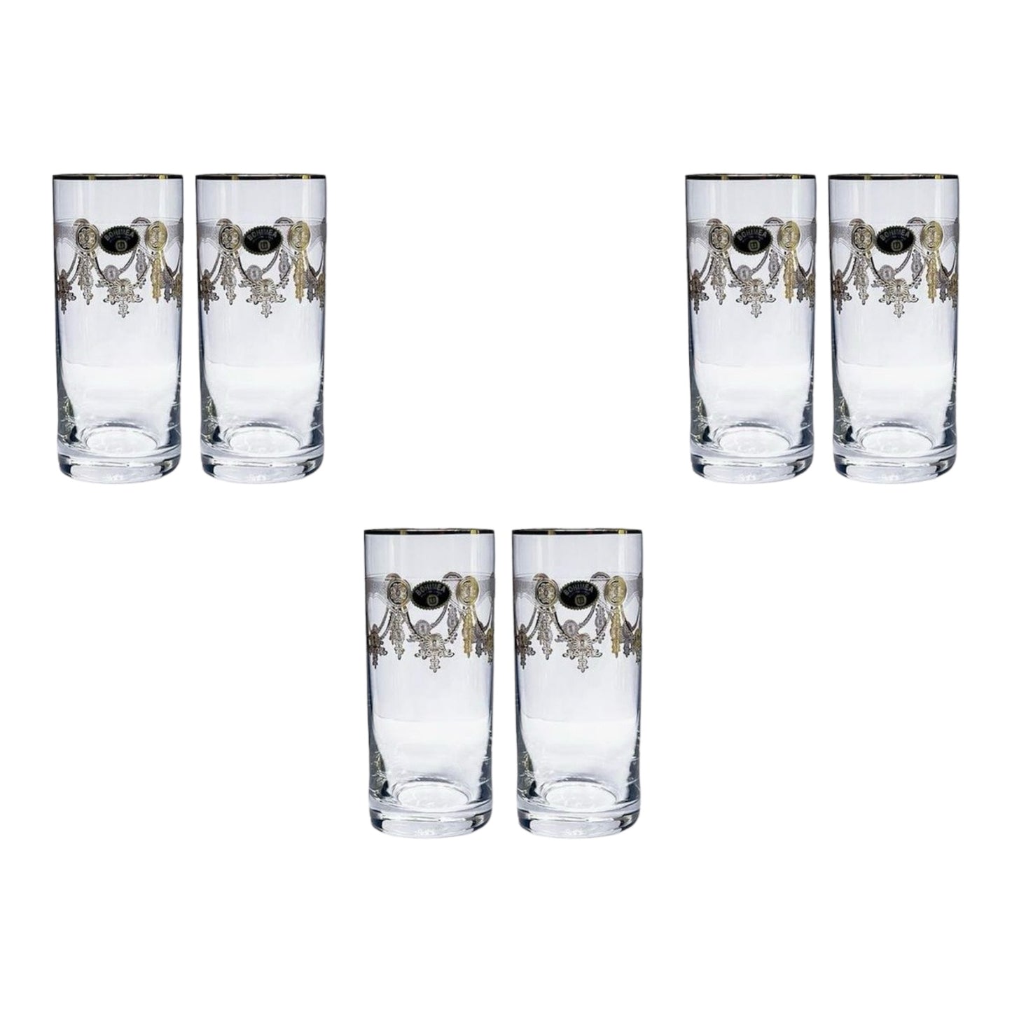 Bohemia Crystal - Highball Glass Set 6 Pcs - Gold