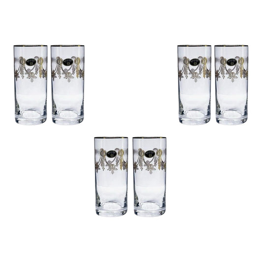 Bohemia Crystal - Highball Glass Set 6 Pcs - Gold