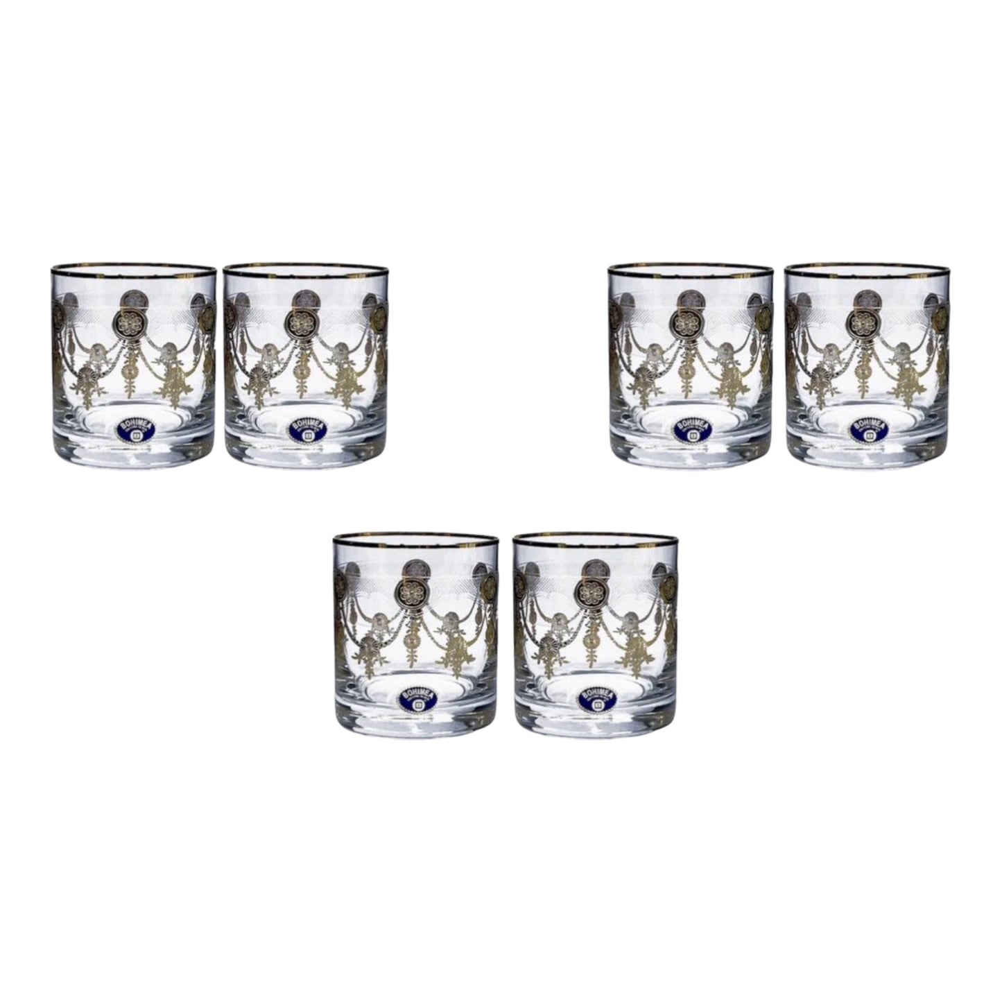 Bohemia Crystal - Tumbler Glass Set 6 Pcs - Gold