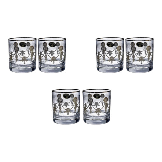 Bohemia Crystal - Tumbler Glass Set 6 Pcs - Silver