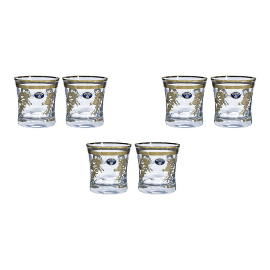 Bohemia Crystal - Tumbler Glass Set 6 Pcs - Gold