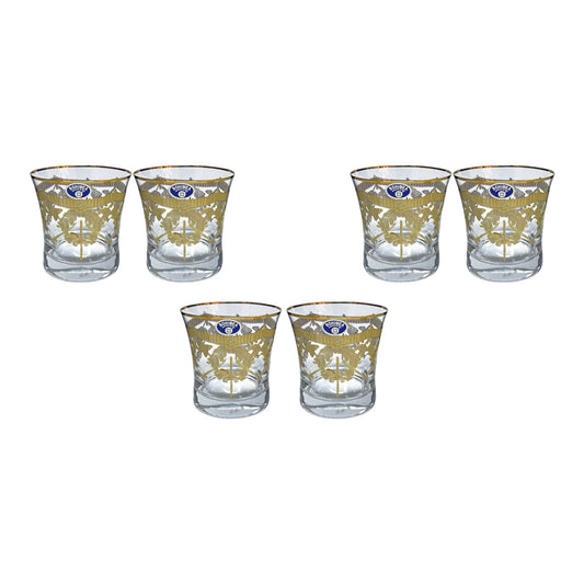 Bohemia Crystal - Tumbler Glass Set 6 Pcs - Gold