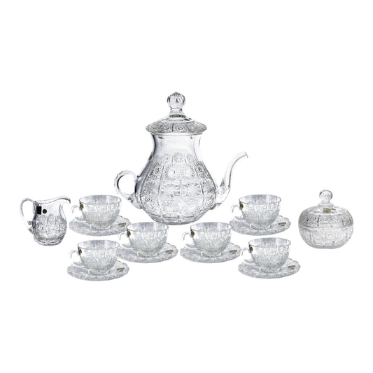 Bohemia Crystal - Tea Set 17 Pcs - Handcut