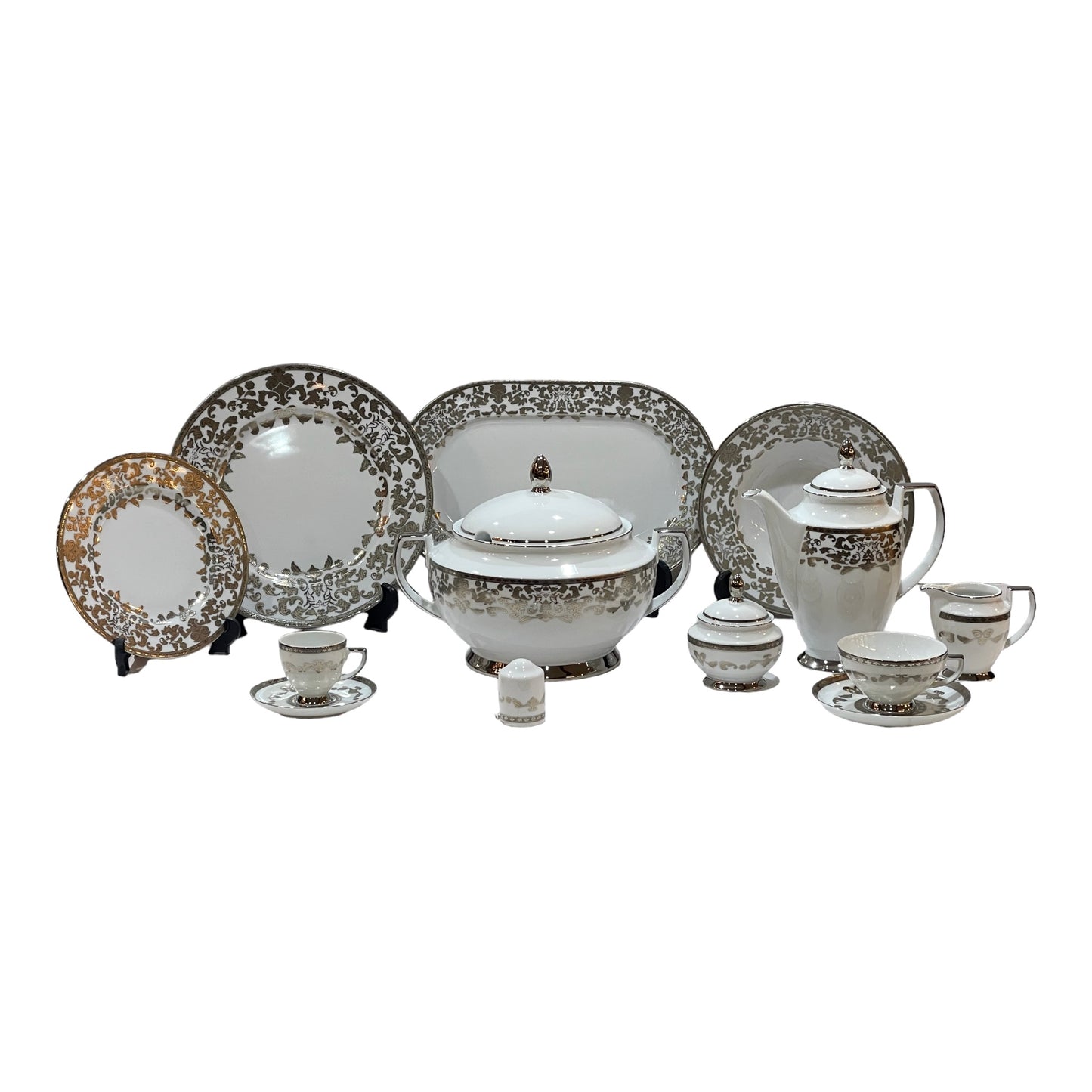 Falkenporzellan - Dinner Set 112 Pcs - Silver