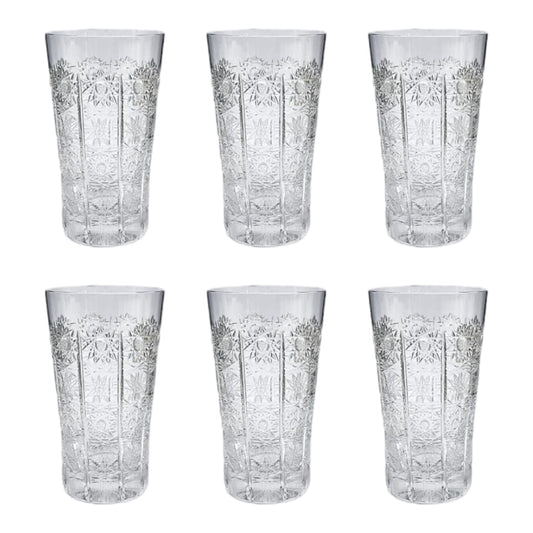 Bohemia Crystal - Highball Glass Set 6 Pcs - Handcut