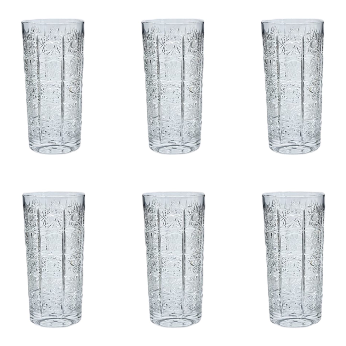 Bohemia Crystal - Highball Glass Set 6 Pcs - Handcut