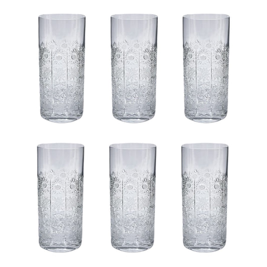 Bohemia Crystal - Highball Glass Set 6 Pcs - Handcut