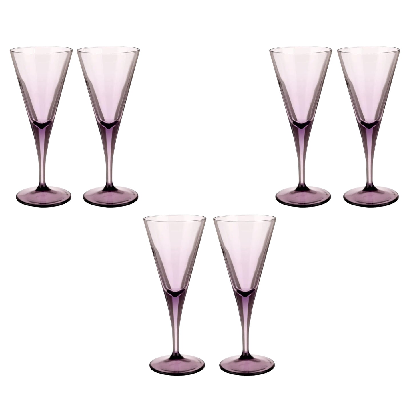 Pasabahce - Flute Glass Set 6 Pcs - Purple