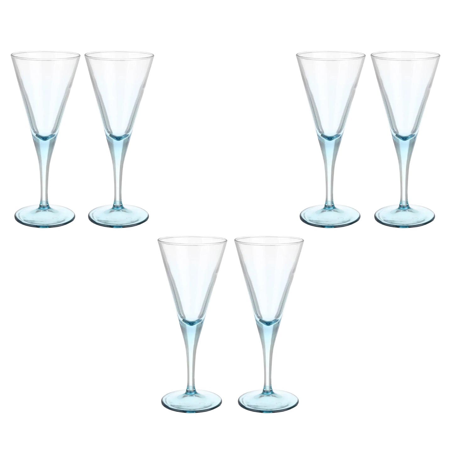 Pasabahce - Flute Glass Set 6 Pcs - Blue