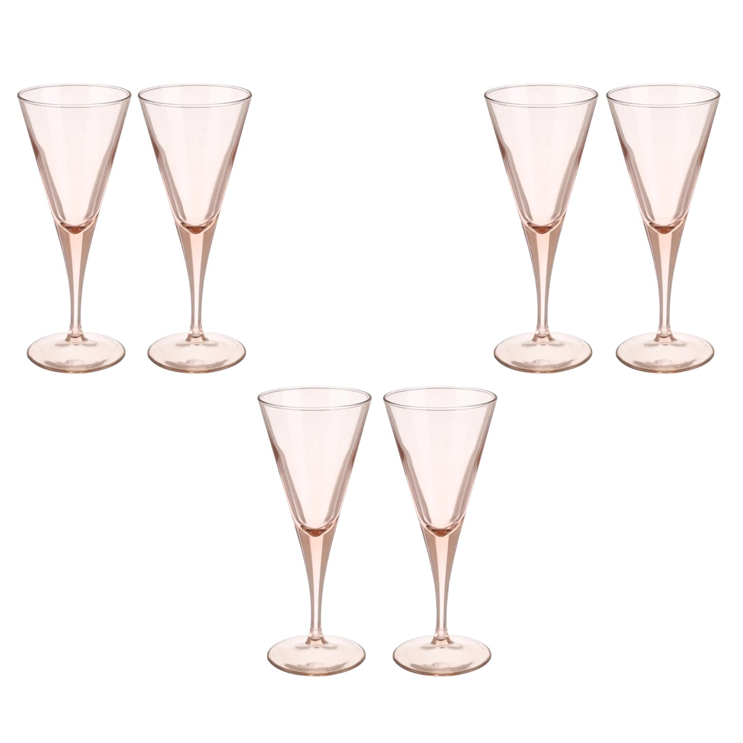 Pasabahce - Flute Glass Set 6 Pcs - Gold