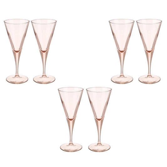 Pasabahce - Flute Glass Set 6 Pcs - Gold