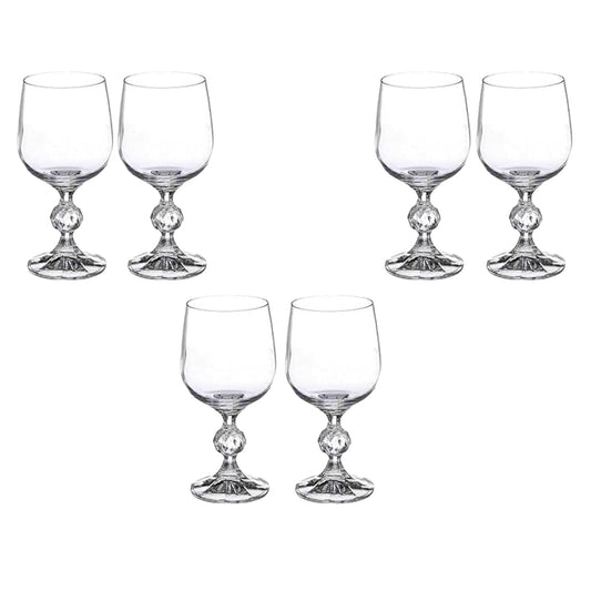 Bohemia Crystal - Goblet Glass Set 6 Pcs