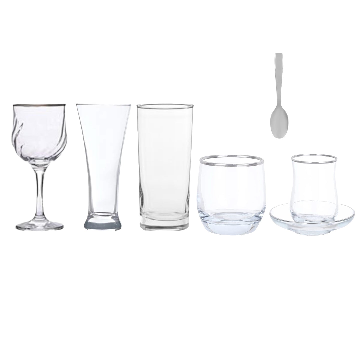 Pasabahce Glass Set 42 Pcs - Silver