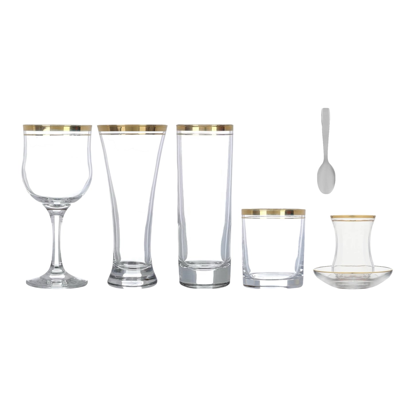 Pasabahce Glass Set 42 Pcs - Gold