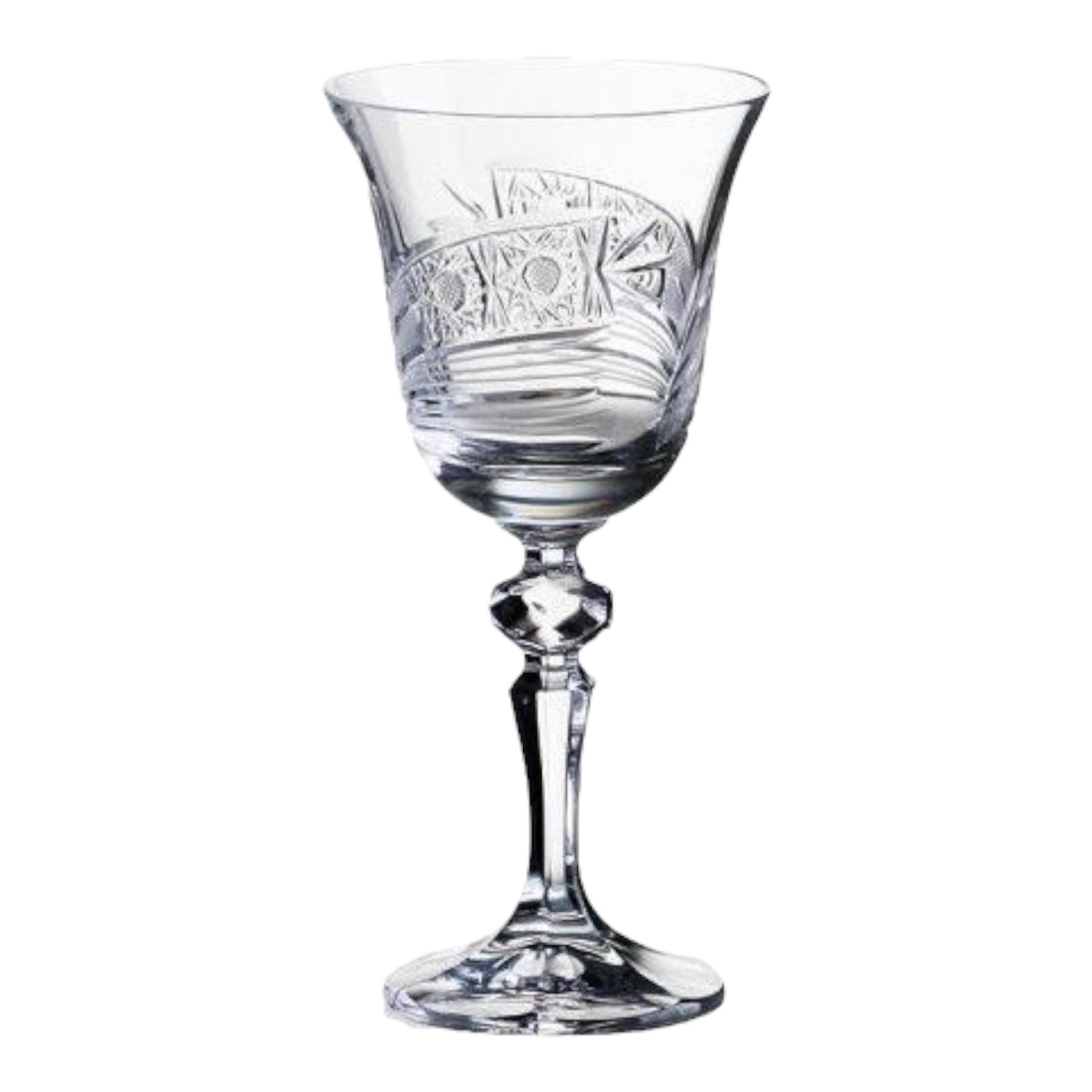 Bohemia Crystal - Goblet Glass Handcut Set 6 Pcs