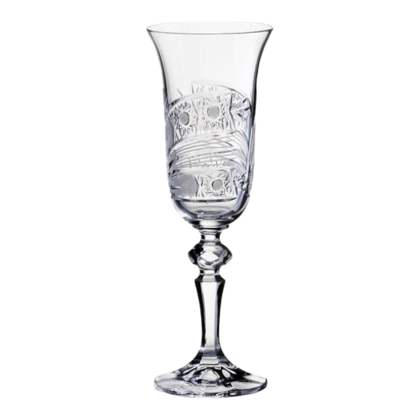 Bohemia Crystal - Flute Glass Handcut Set 6 Pcs