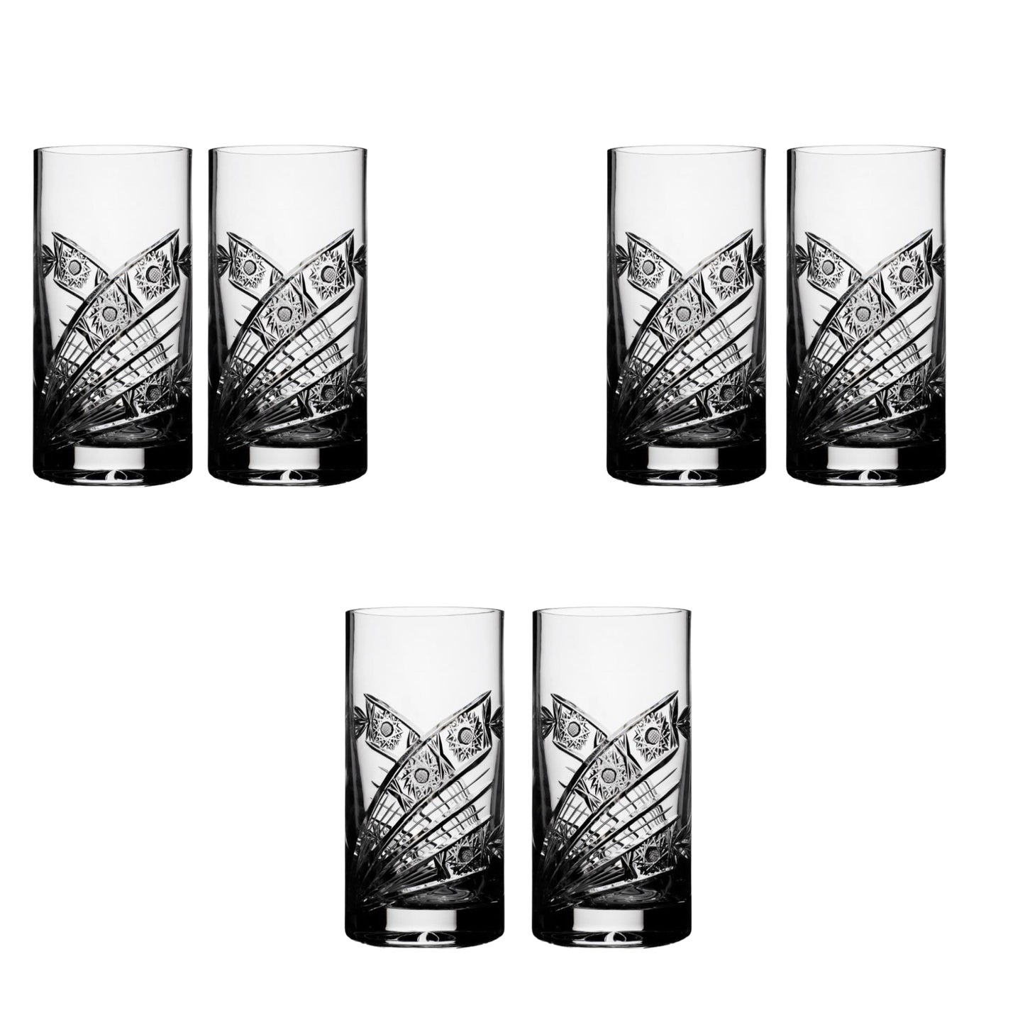 Bohemia Crystal - Highball Glass Handcut Set 6 Pcs