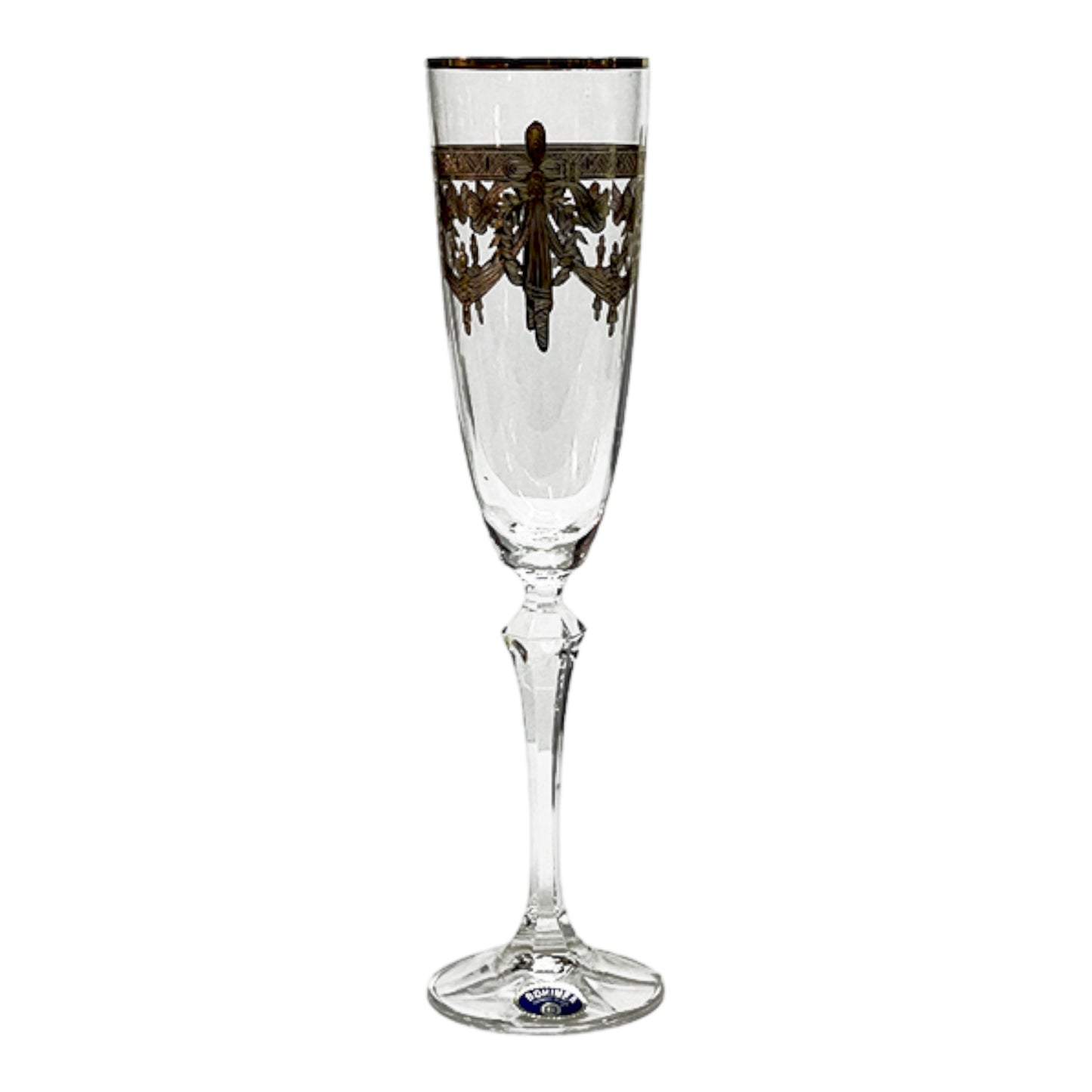 Bohemia Crystal - Flute Glass Set 6 Pcs - Gold